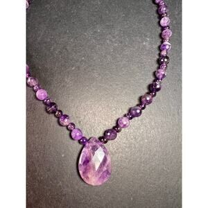 NEW amethyst necklace with sterling silver clasp